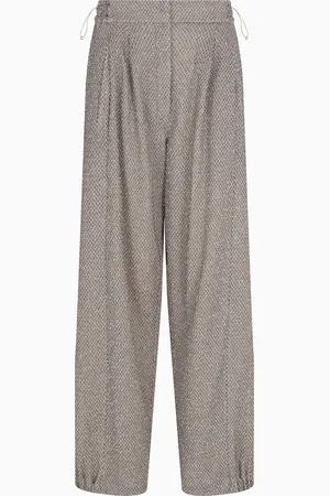 Giorgio Armani Pantaloni con pinces in jersey di cotone bicolore
