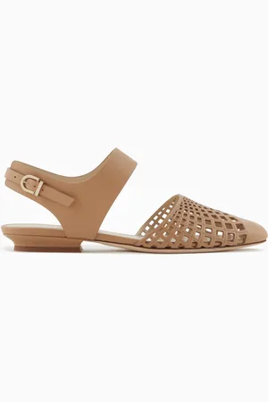 Giorgio Armani Ballerine in pelle con dettagli laserati