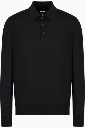 Giorgio Armani Polo a maniche lunghe in lana vergine
