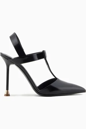 Giorgio Armani Décolleté t-bar con fiocco in pelle spazzolata