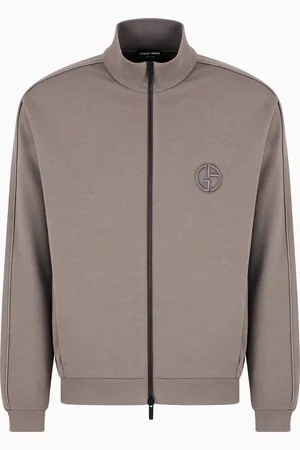 Giorgio Armani Felpa con zip in cotone e cashmere