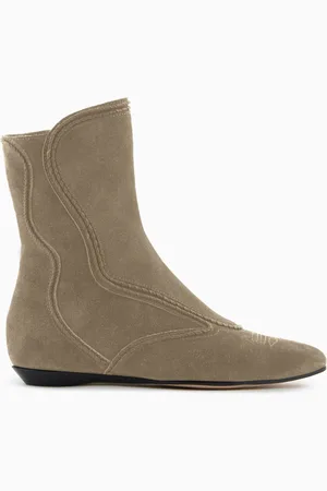 Giorgio Armani Stivaletti in suede con ricami