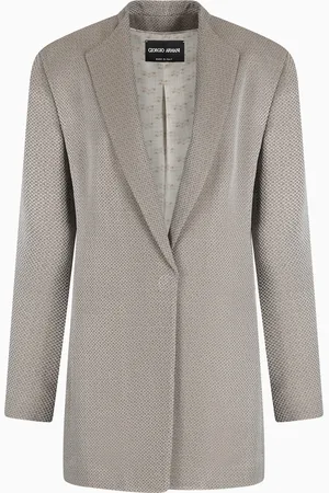 Giorgio Armani Giacca monopetto lunga in viscosa e cupro jacquard