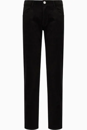 Giorgio Armani Pantalone 5 tasche regular fit in cotone e cashmere a coste