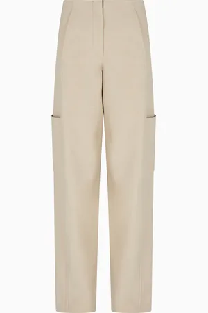Giorgio Armani Pantaloni dritti in jersey di lana double