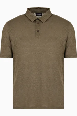 Giorgio Armani Polo a maniche corte in jersey di puro lino