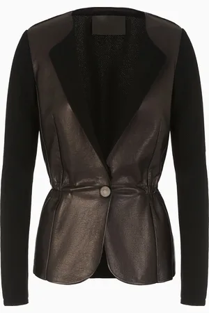 Giorgio Armani Giacca monopetto in nappa e cashmere