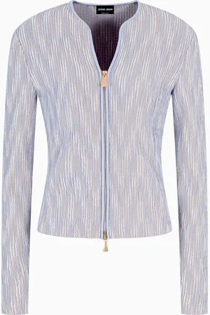 Giorgio Armani Giacca con zip in misto cupro e viscosa