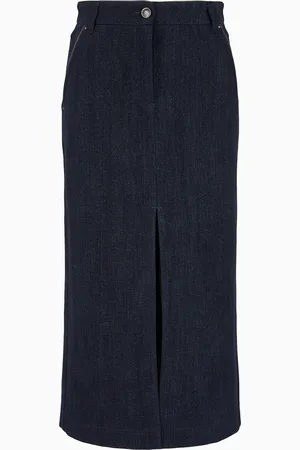 Giorgio Armani Denim Collection Gonna longuette in denim di cotone e Lana