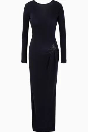 Giorgio Armani Abito lungo in jersey stretch plissé