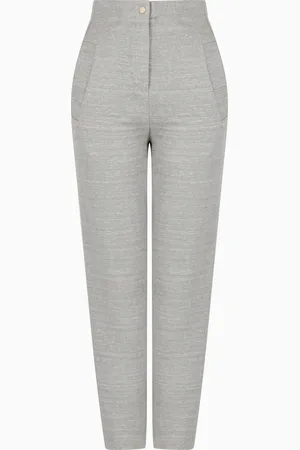 Giorgio Armani Pantaloni dritti in jersey di lino e viscosa