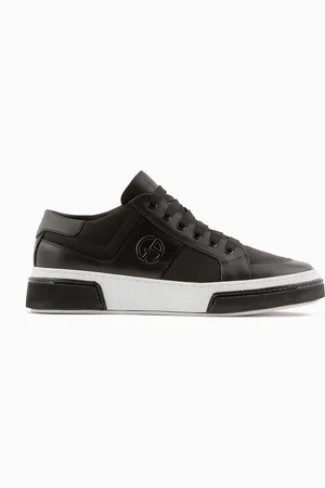Giorgio Armani Sneakers in pelle e tessuto