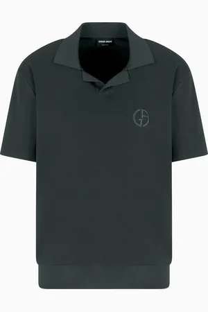 Giorgio Armani Polo a maniche corte in interlock di cotone e cashmere