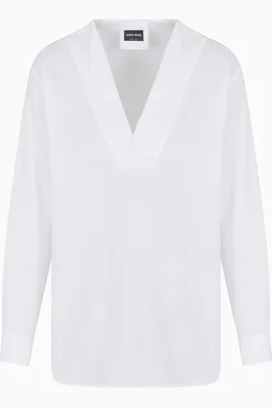 Giorgio Armani Camicia polo in twill di cotone luxury