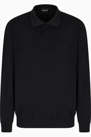 Giorgio Armani Polo a maniche lunghe in lana punto stoffa