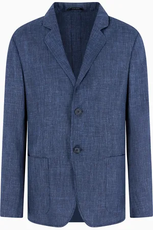 Giorgio Armani Giacca monopetto in tela di lana e seta