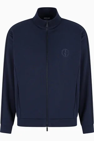 Giorgio Armani Felpa con zip in cotone e cashmere