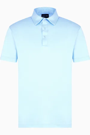 Giorgio Armani Polo in jersey di seta e cotone melange