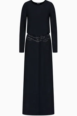 Giorgio Armani Abito lungo in jersey di viscosa jacquard