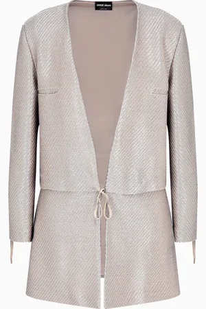 Giorgio Armani Giacca in cotone e viscosa effetto rafia