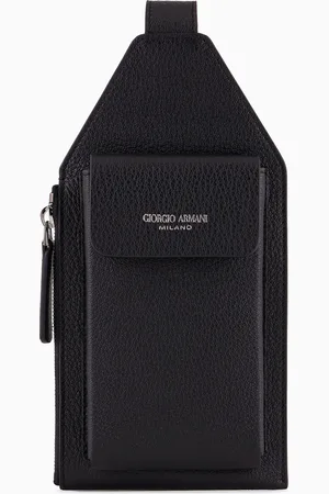 Giorgio Armani Portacellulare in pelle granata