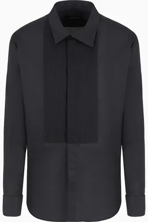 Giorgio Armani Camicia smoking in cotone con dettaglio plissé
