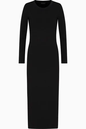 Emporio Armani Abito lungo in viscosa crepe con oblò sul retro