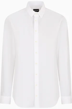 Giorgio Armani Camicia regular fit in cotone seersucker