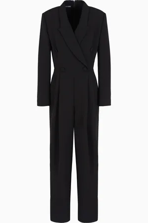 Emporio Armani Tuta effetto due pezzi con revers in tecno crepe