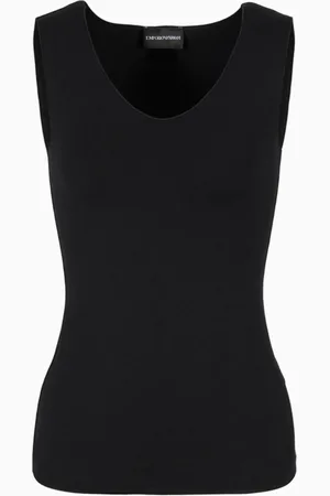 Emporio Armani Canotta scollo V in jersey stretch di viscosa