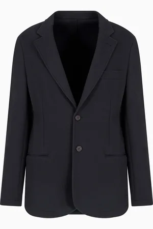 Emporio Armani Blazer monopetto in jersey waffle Travel Essential