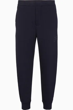Emporio Armani Pantaloni jogger in double jersey con ricamo logo EA a rilievo