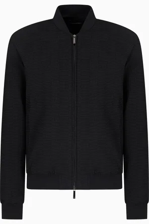 Emporio Armani Bomber in lana vergine con trama effetto 3D