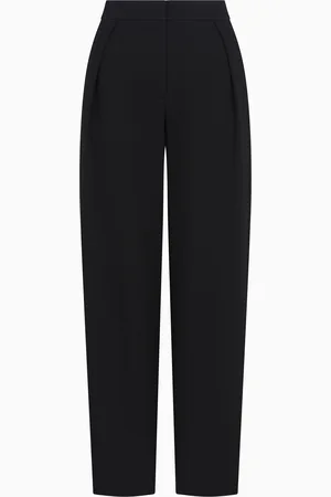 Emporio Armani Pantaloni con pinces in jersey jacquard effetto maglia