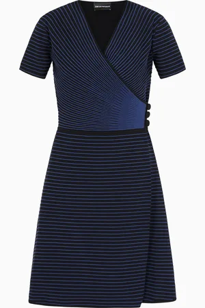 Emporio Armani Abito scollo crossed in tessuto ottoman
