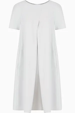 Emporio Armani Abito svasato in tecno cady con maxi piega godet