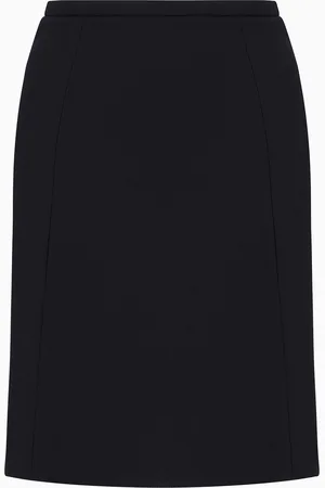 Emporio Armani Gonna svasata in lana grain de poudre