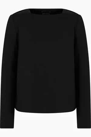 Emporio Armani Felpa in jersey interlock con inserti micro borchie