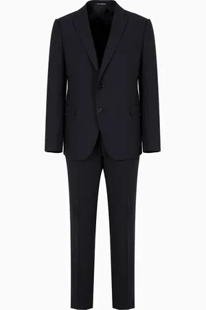 Emporio Armani Abito monopetto slim fit in fresco lana stretch pettinata
