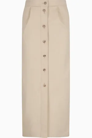 Emporio Armani Gonna lunga con bottoni in cotone brushed