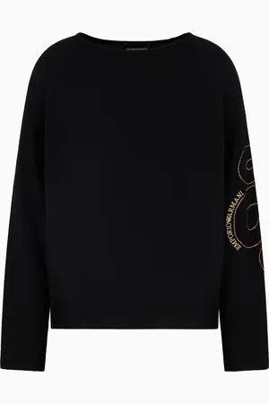 Emporio Armani Maglione in lana vergine con ricamo