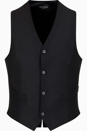 Emporio Armani Gilet monopetto in lana vergine pettinata