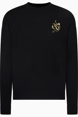 Emporio Armani Maglione in lana vergine rasata ricamo