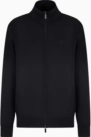 Emporio Armani Cardigan full zip in maglia unita