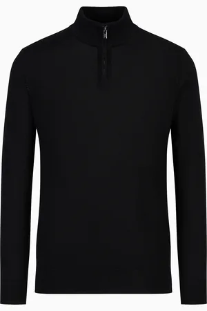 Emporio Armani Maglione con zip parziale in lana vergine