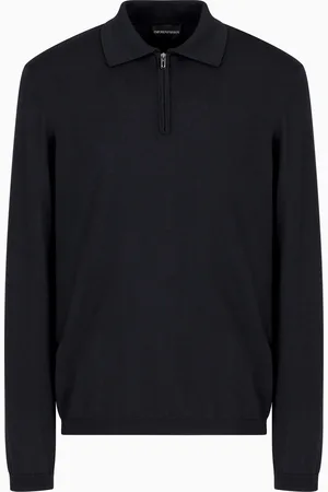 Emporio Armani Maglione collo polo in lana vergine rasata Travel Essential
