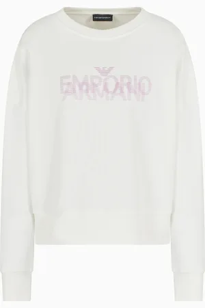 Emporio Armani Felpa con maxi logo in french terry