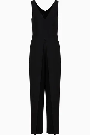 Emporio Armani Tuta scollo V in tecno cady