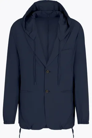 Emporio Armani Blazer monopetto con cappuccio in nylon stretch