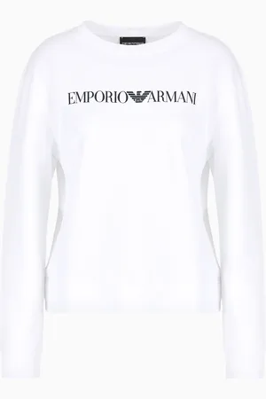 Emporio Armani Felpa in jersey organico con logo ASV